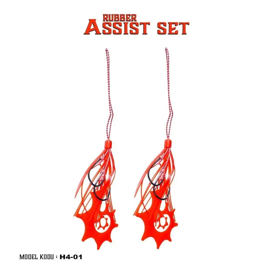 Fujin Rubber Hazır Skirt + Assist Set Red H4-01